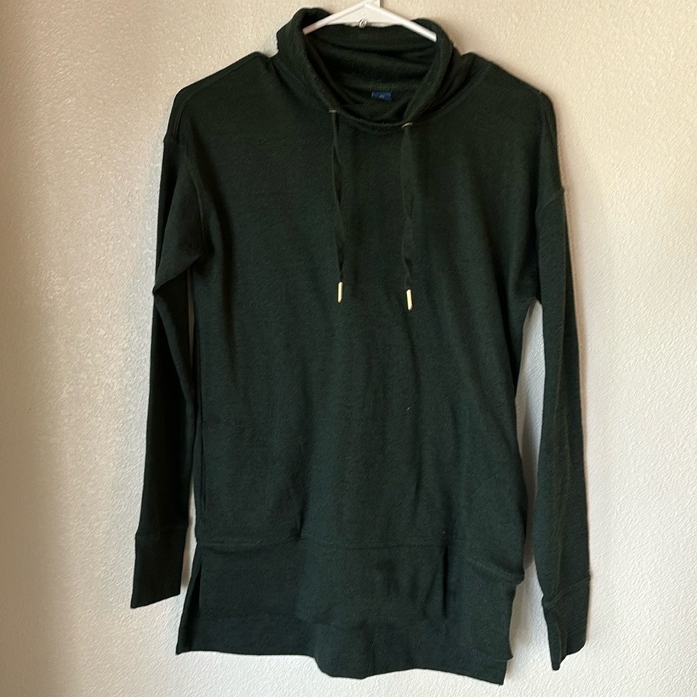 Forest Green Cowl Neck Sweater with Pockets XS